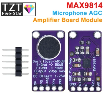 TZT MAX9814 Микрофон Модуль платы усилителя AGC Автоматическая регулировка усиления для Arduino Программируемый коэффициент атаки и высвобождения Низкий THD