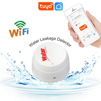 Tuya WiFi Детектор Утечки Воды Датчик Наводнения Резервуар Для Воды Полная Водяная Сигнализация Smart Life APP Дистанционное Управление Мониторинг Безопасности