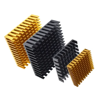 Золотисто-черный алюминиевый радиатор IC-радиатор 40 x 40 мм x 11 мм / 28 x 28 x 6/25 мм