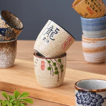 Керамическая антикварная чашка для белого вина в японском стиле, набор саке, домашняя ретро кофейная чашка, винный горшок, классическая чашка шочу, чайная чашка, кофейные чашки