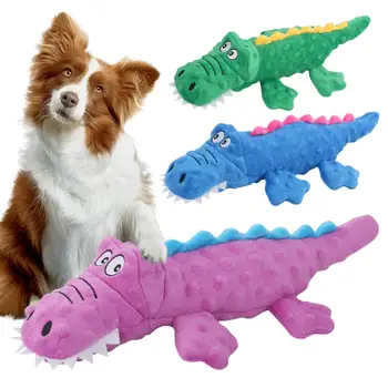 37 см Формы крокодила с начинкой, игрушки для жевания собак, Интерактивная игровая игрушка, Скрипучие игрушки для собак, Плюшевый Крокодил, Кусающиеся игрушки для собак, игрушка с начинкой