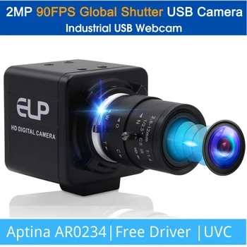 Высокоскоростная USB-камера с разрешением 90 кадров в секунду 1920X1200 с глобальным затвором Aptina AR0234 Цветная мини-UVC-видео USB-веб-камера для промышленного машинного зрения