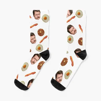 Носки All the Bacon and Eggs, забавные мужские носки для спорта и отдыха, дизайнерские женские носки