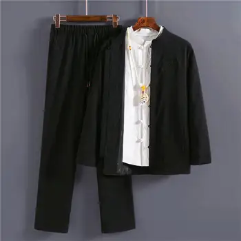 Классический однобортный костюм-туника в китайском стиле, свадебная одежда для мужчин, куртка + брюки с вышивкой дракона, приталенный комплект для смокинга