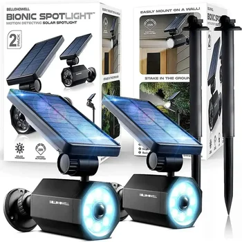 Spotlight Motion Sensor Solar Spotlight Solar Outdoor Lighting, Black - 2 Pack Garden fairy светильник на солне