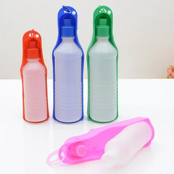 креативная бутылка для воды для домашних собак объемом 250 мл, Пластиковая Портативная бутылка для воды, Миска для питья домашних животных на открытом воздухе
