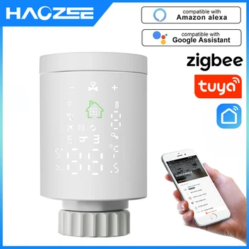 Привод радиатора Tuya Smart ZigBee Программируемый термостат Термостатический клапан радиатора Регулятор температуры Поддержка Alexa