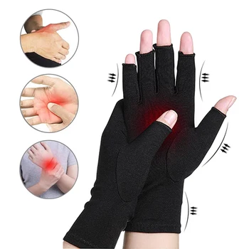 1 Пара компрессионных перчаток от артрита Премиум-класса для снятия боли в суставах при артрите, перчатки для рук, терапия, Компрессионные перчатки с открытыми пальцами,