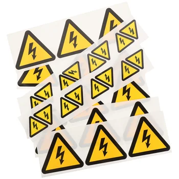 Желтые наклейки Tofficu Виниловая наклейка с высокой степенью опасности поражения электрическим током Перед поражением электрическим током Отключите питание