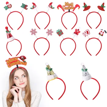 1 шт. Рождественская повязка на голову, женские рождественские украшения, украшения для вечеринок для детей и взрослых, Рождественская шляпа, повязка на голову, аксессуары для волос