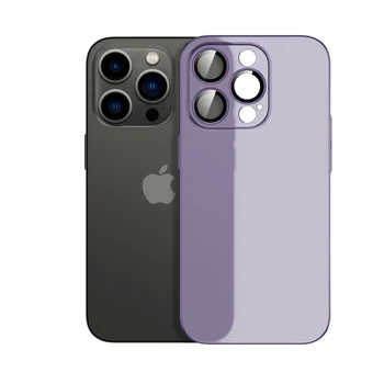 Темно-Фиолетовый Защитный Матовый Чехол Для Объектива Камеры iPhone 14 Plus 13 Pro Max 14Pro 13Pro 12 Полупрозрачная Крышка Аксессуары Для Телефонов