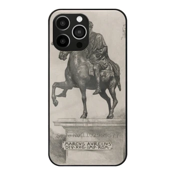 Винтажная Иллюстрация Статуи Марка Аврелия 1889 г. Чехол Из Закаленного Стекла Для Iphone 14 13 12 11 Pro Xs Max Mini Xr 8 7 6S 5S Case