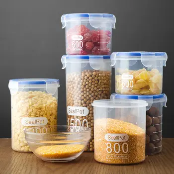 Герметичный ящик для хранения зерна В банке, бытовая кухня, Орехи, фасоль, зерна, Пластиковый резервуар для хранения