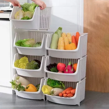 Стеллаж для хранения на кухне, многоэтажный стеллаж для хранения, стеллаж для фруктов и овощей, стеллаж для овощей, многофункциональный стеллаж для ванной