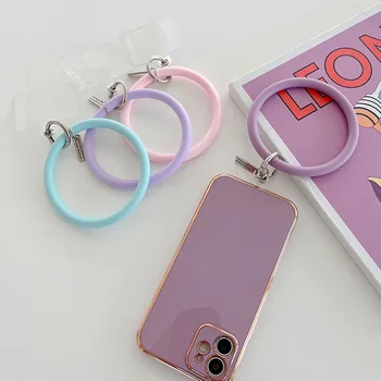 Универсальное подвесное кольцо для мобильного телефона, мягкий силиконовый ремешок на шнурке, браслет с защитой от потери для iPhone, брелок для ключей Xiaomi Samsung
