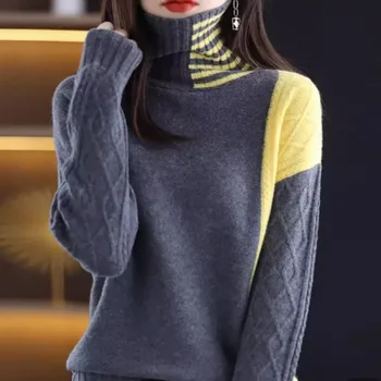 2023 Новый женский весенне-осенне-зимний пуловер для гольфа, шерстяной пуловер, повседневная модная женская приталенная куртка