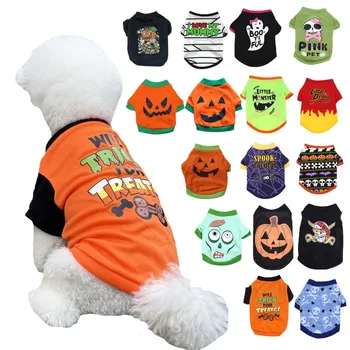Новое домашнее животное, футболка с собакой-пауком на Хэллоуин, забавная футболка для домашних животных из полиэстера и хлопка, косплей
