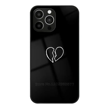 Разбитое Сердце Чехол Для Iphone Чехол Для Телефона Стекло Для Iphone14 13 11 12 Pro Max Mini Xr X Xs 6 7 8 Plus Чехол С Логотипом Телефонной Коробки