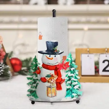 Держатель для бумажных полотенец в рождественской тематике, Праздничный Рождественский держатель для рулона бумаги, Санта-Снеговик, фрукты, украшение рабочего стола для кухни