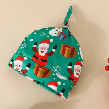 Рождественские наряды для новорожденных девочек, комбинезон Санта-Клауса с рюшами и буквенным принтом, 4 шт., комплекты брюк для маленьких девочек с длинным рукавом