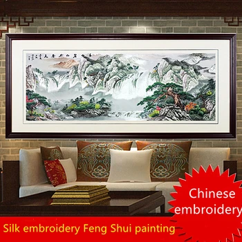 Вышивка в китайском стиле пейзажная живопись Китайская живопись лошадь к успеху гостиная кабинет отель чайный ресторан настенная роспись подарок