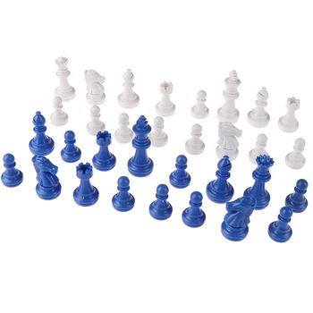 1 комплект 32шт Шахматный Набор Пластиковый Ps Материал Синие И Белые Средневековые Шахматы Игры Для Взрослых Путешествия Шахматные Фигуры Игры Детские Игрушки