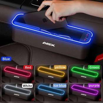 Ящик для хранения автокресел Gm с атмосферной подсветкой для Mitsubishi ASX Органайзер для чистки автокресел USB-зарядка сидений Автомобильные аксессуары