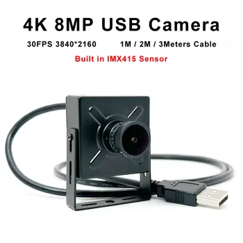4K IMX415 140 Градусов 2,1 мм Объектив 8MP USB Мини-камера 1/2/3 метра кабеля 30 кадров в секунду 3840*2160 MJPEG YUY2 USB Веб-камера