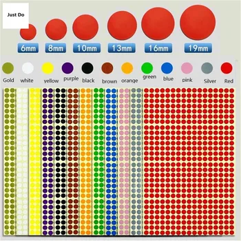 13 мм 16 мм Цветной код этикетки Точечные этикетки Наклейки Красный, зеленый, Белый, Желтый, синий, розовый, черный, канцелярские наклейки