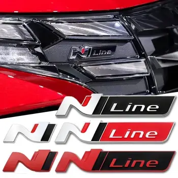 3D Буквы N N Line На кузове автомобиля, Передняя эмблема багажника, значок, наклейка, наклейка для Elantra Veloster Sonata Tucson i30 40