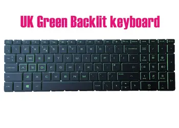 Британская клавиатура с зеленой подсветкой для HP Gaming 17-cd1007sa/17-cd1014sa