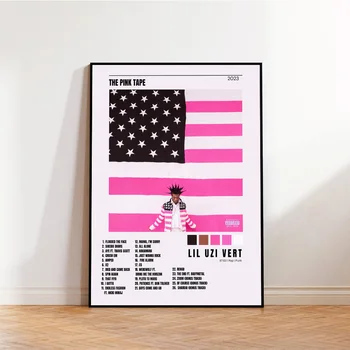 C500 Картина На Холсте Розовая Лента Lil Uzi Vert, 2023 Обложка Альбома Рэп-Музыки Плакаты И Принты Настенные Картины Для Домашнего Декора Комнаты