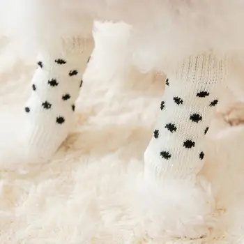 Обувь для защиты лап щенка на зиму, приятная для кожи, Износостойкие носки для щенков, вязание, 4 шт. носки для котенка, зимние теплые носки