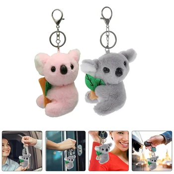2 шт. брелки с коалой, плюшевое кольцо для ключей, кошелек, подвесной брелок, украшение для рюкзака для детей