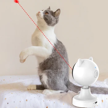 Лазерная игрушка для кошек Cat Red Dot Игрушки для упражнений USB Перезаряжаемая Электронная игрушка для кошек с возможностью вращения в быстром/медленном режиме для домашних кошек
