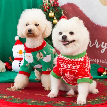 Рождественская новая одежда для собак Оптом, Осенне-зимний теплый флисовый свитер, Мягкая удобная толстовка с капюшоном для собак, одежда для французского бульдога