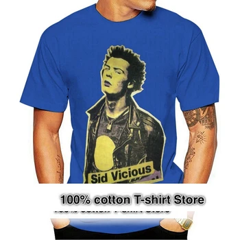 Футболка из 100% хлопка с круглым вырезом и принтом на заказ, мужская футболка Sid Vicious Punk, женская футболка