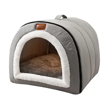Кошачьи кровати для помещений, защищенные от непогоды, кошачьи кровати, теплые и удобные приюты для домашних животных, постельные принадлежности для маленьких домашних животных для собаки