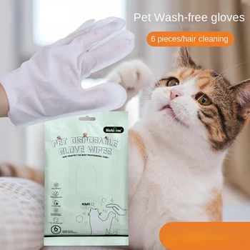 Перчатки для мытья домашних животных, салфетки для купания собак, чистка кошек, влажные бумажные полотенца из 6 частей, товары для домашних животных