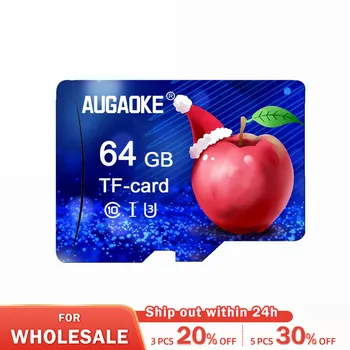 Карта памяти AUGAOKE 32GB 64GB 128GB A1 U3 Class10 для Мобильного Телефона Автомобильного Устройства Монитора Компьютера SD-Карта 32GB 64GB TF-Карта 128GB