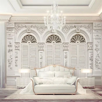обои beibehang на заказ, 3d-фреска, красивый белый минималистичный европейский стереофонический ТВ-фон с тиснением, обои для домашнего декора
