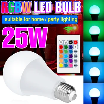 E27 LED RGB Лампа Прожекторная Лампа 220V Bombillas LED Лампада 110V Ампула 20 Вт 25 Вт Домашний Декор ИК Пульт Дистанционного Управления Красочная Лампочка