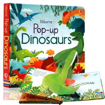 Всплывающие динозавры Usborne, обучающие английскому языку, 3D-картинка с откидной крышкой, интересная детская книга для чтения, раннее образование