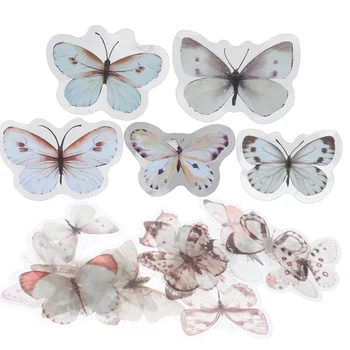 80шт Наклеек с бабочками Наклейки для альбомов DIY Наклейки для скрапбукинга Наклейки для дневника с бабочками