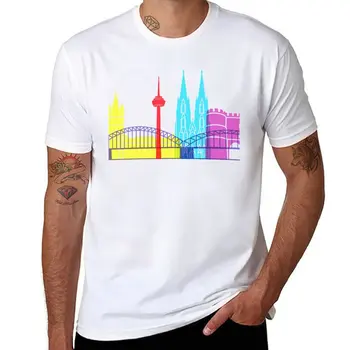 Новая футболка Cologne skyline pop, быстросохнущая футболка, графическая футболка, рубашка с животным принтом для мальчиков, летний топ, мужские однотонные футболки