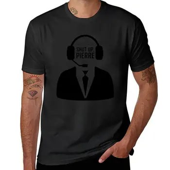 Новая футболка Shut up Pierre, футболка с коротким рукавом, футболки больших размеров, черные футболки, мужские футболки
