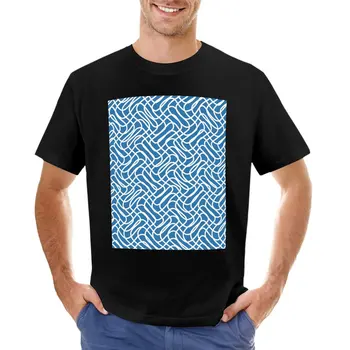 Синий узор, Опрятный Современный Декор, Футболка с Абстрактным Рисунком, спортивные рубашки, черные футболки с коротким рукавом, черные футболки для мужчин