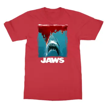 Винтажная классическая мужская футболка с акулой из фильма 