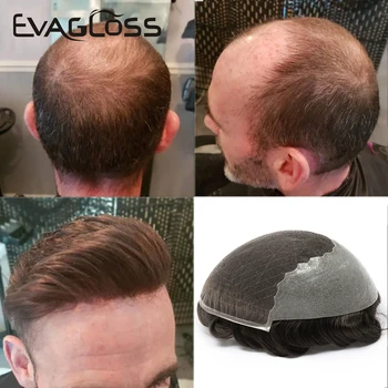 Q6 Мужская париковая система для волос Swiss Lace Европейская система замены человеческих волос Remy Hair для мужчин-мужчин из Swiss Lace Hair