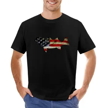 Звездно-полосатая футболка с басом с большим ртом, футболки оверсайз, футболки с коротким рукавом, мужские забавные футболки